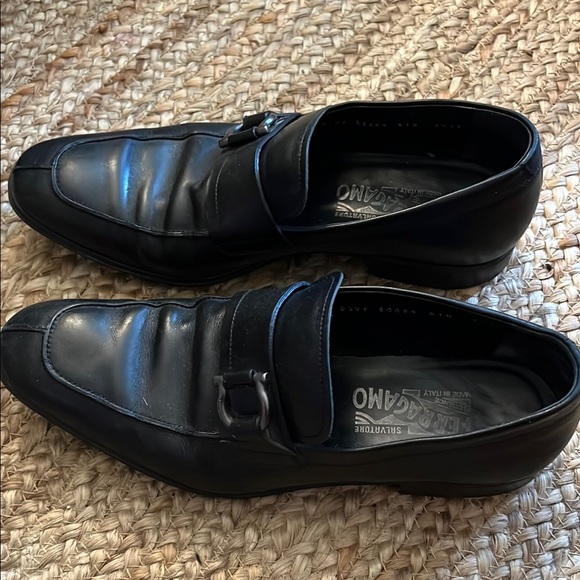 Salvatore Ferragamo Black Leather Loafers with Buckle - Picture 4 of 7
